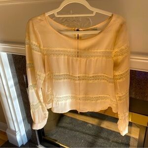 Costa Blanca Lace Panel Long Sleeve Top